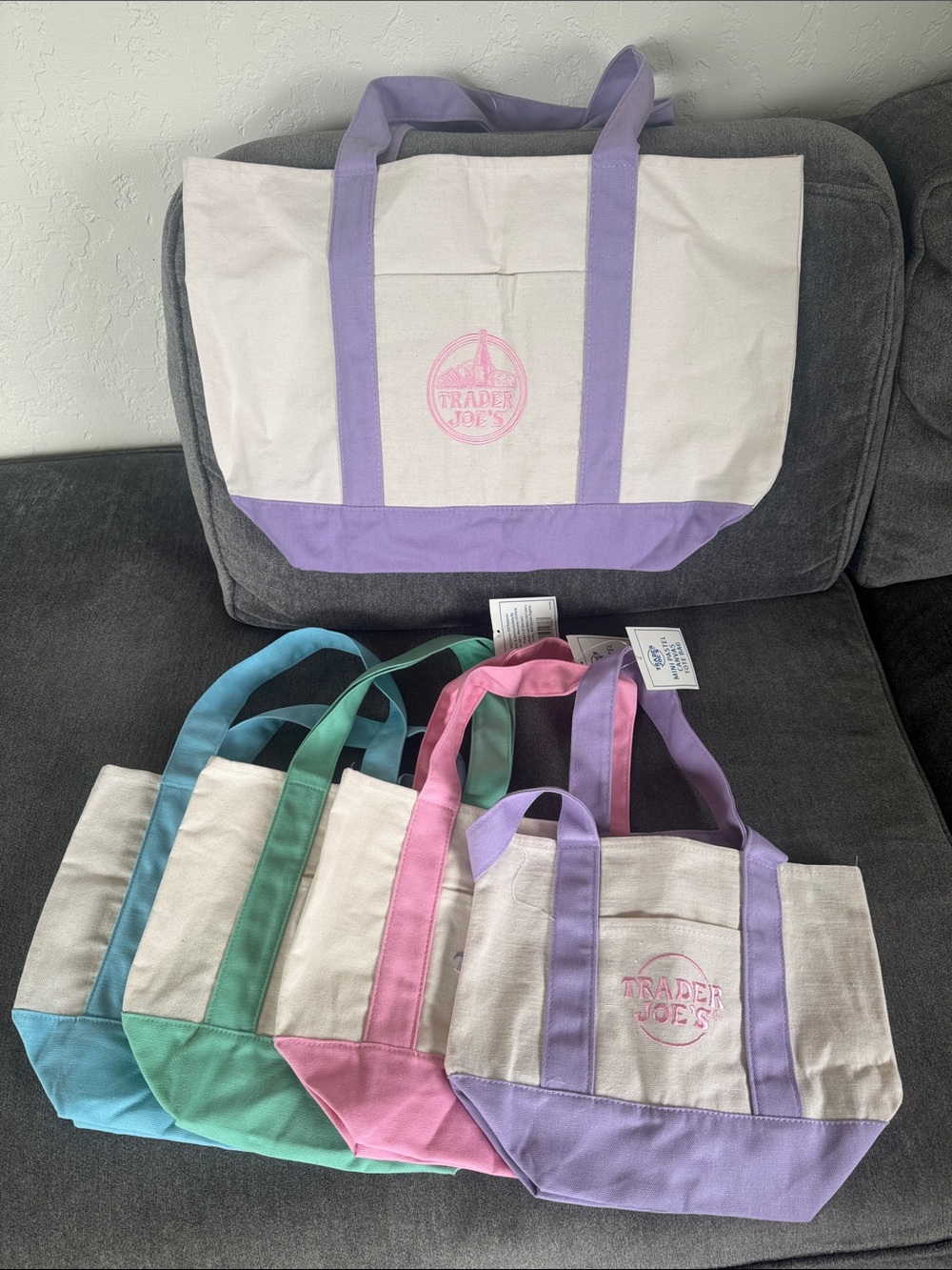 Canvas Tote Bag - Lavender and Natural